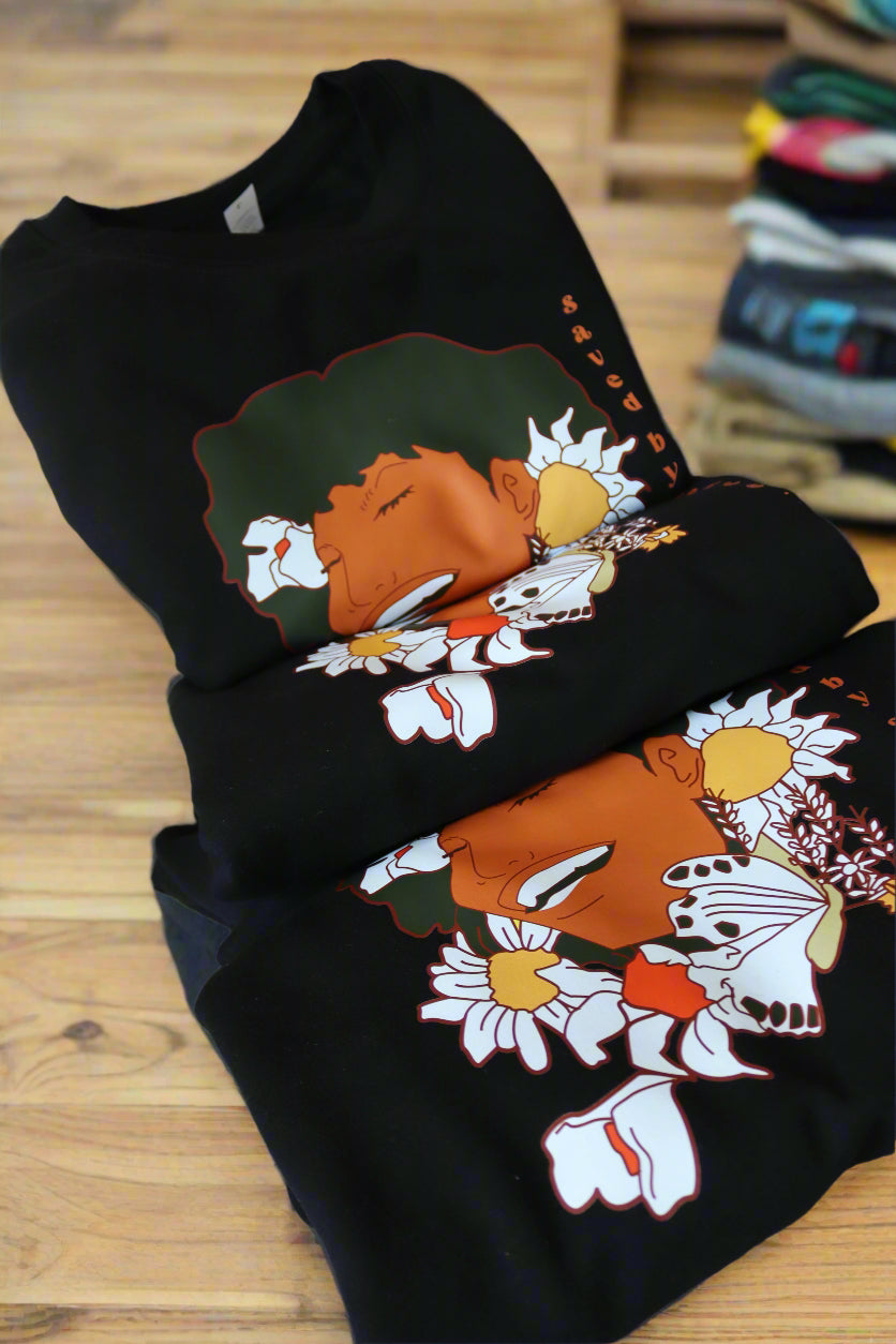 Cool Floral Saved By Grace Crew Neck Sweatshirt