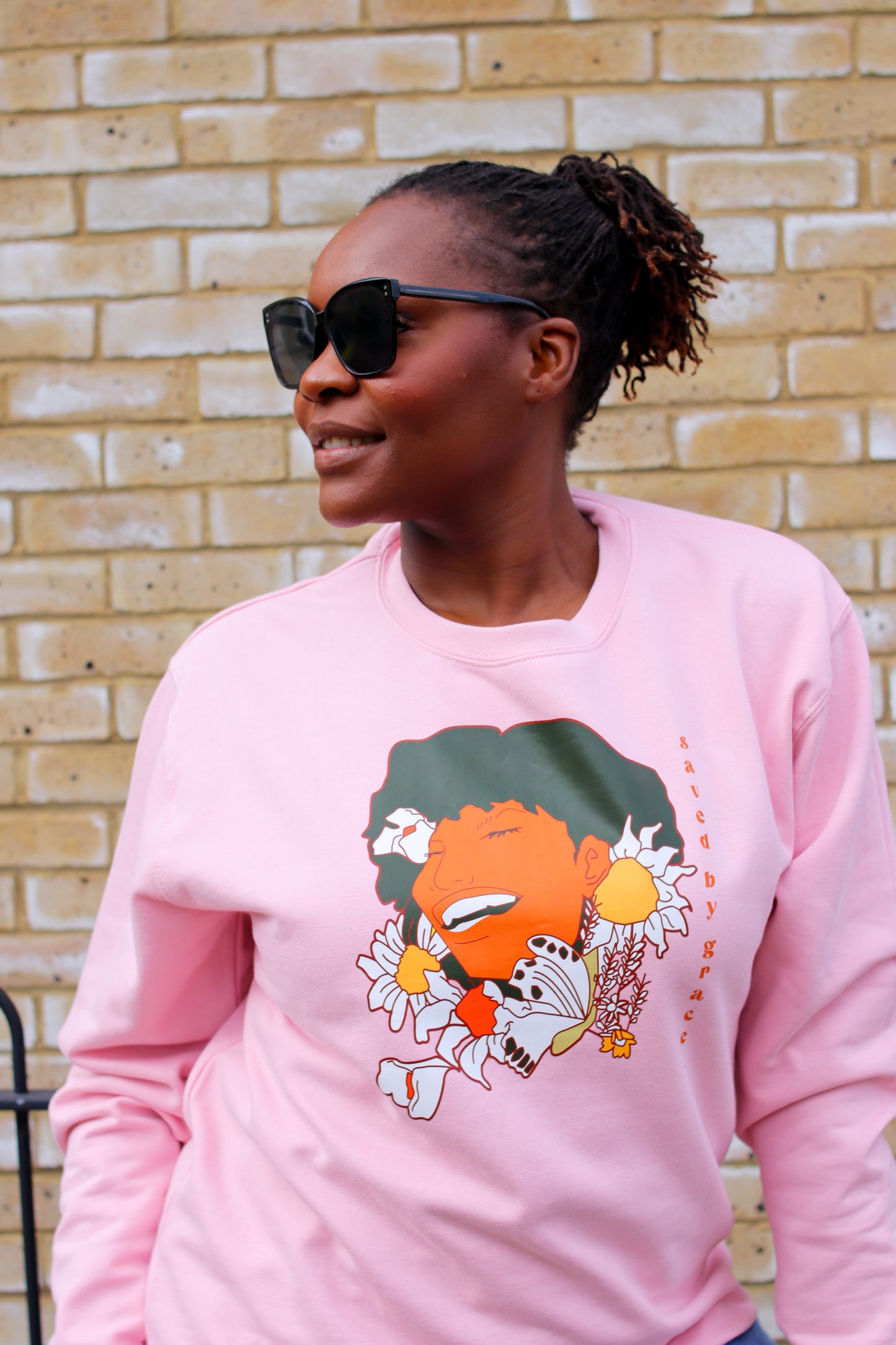 Cool Floral Saved By Grace Crew Neck Sweatshirt