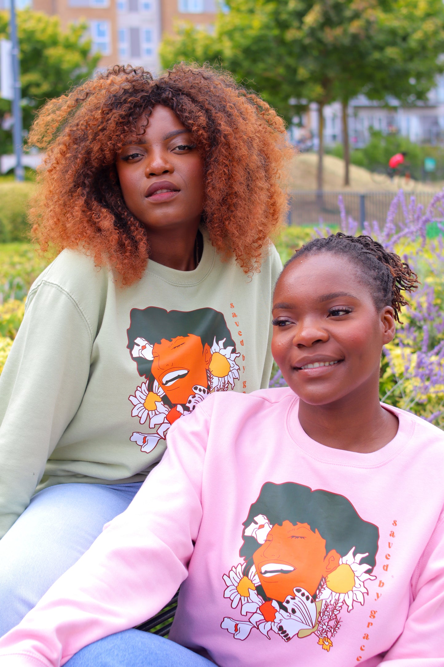 Cool Floral Saved By Grace Crew Neck Sweatshirt