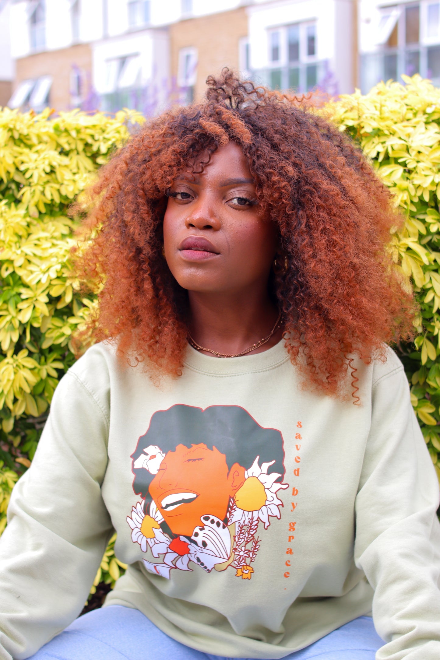 Cool Floral Saved By Grace Crew Neck Sweatshirt