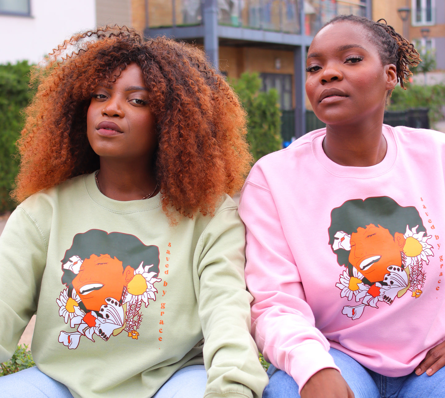 Cool Floral Saved By Grace Crew Neck Sweatshirt